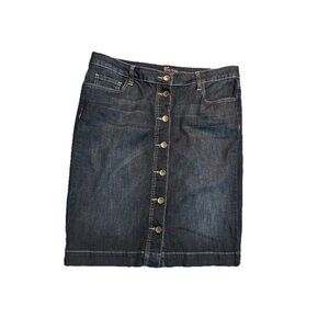 Kut from the Kloth Dark Blue Denim Button-Front Pencil Skirt